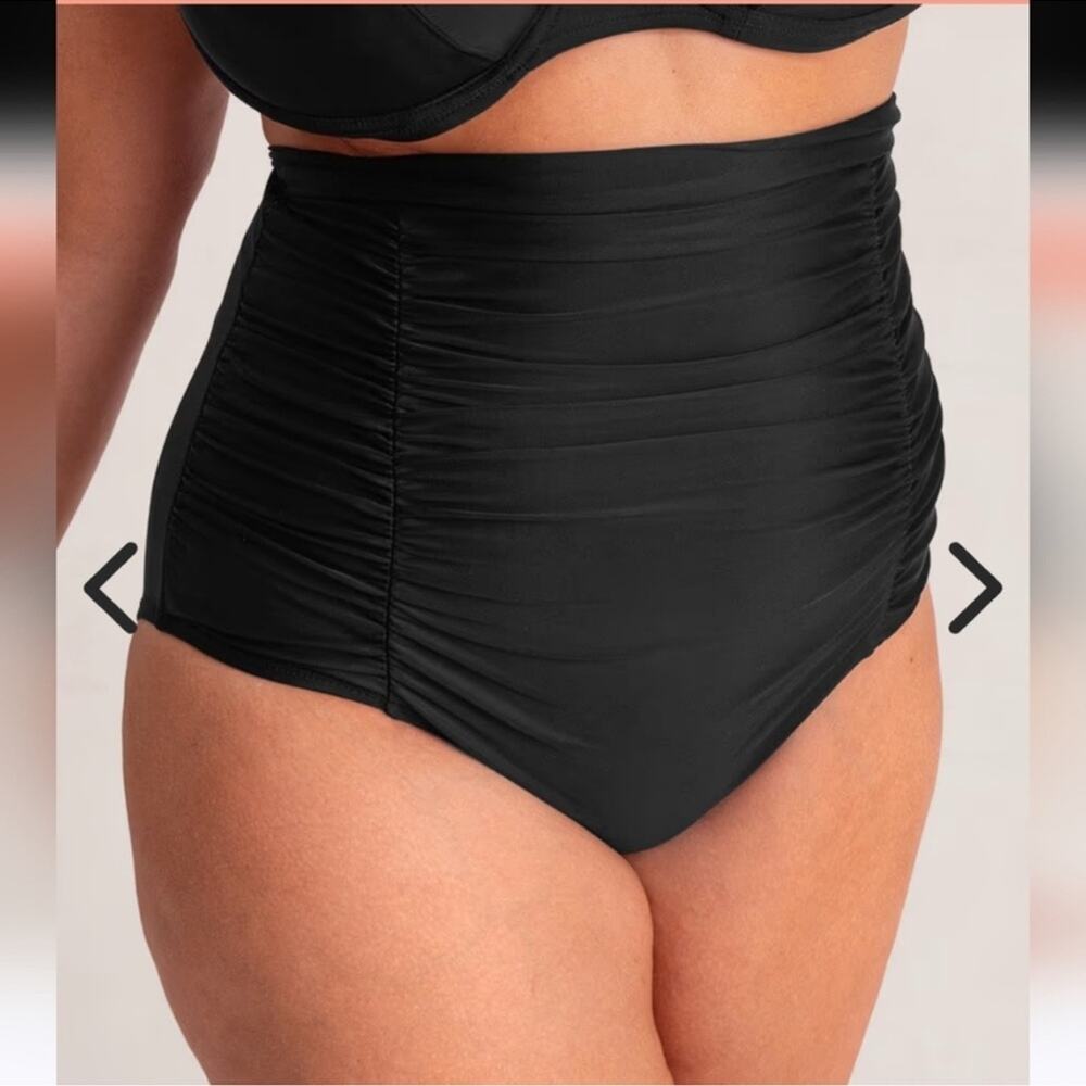 NWT Empetua Shapermint Black High Waisted‎ Control Bikini Bottom Size XXL